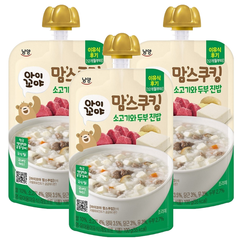 맘스쿠킹 12개월부터, 100g, 3개, 소고기와 두부 진밥