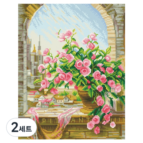 디클레어 액자 캔버스형 보석십자수 DIY 키트 40 x 50 cm, 엘레강스, 2세트