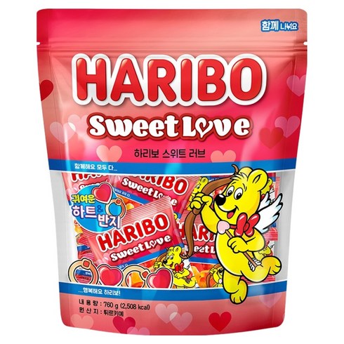 하리보 스위트 러브 젤리, 760g, 1개