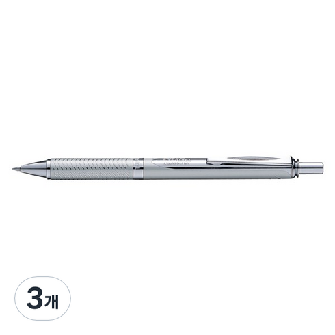 펜텔 BL407-A 에너겔엘로이RT 펜, 블랙 + 실버, 3개