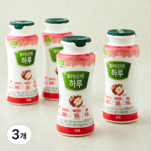 풀무원 다논 하루 요거트 사과, 120ml, 4개입, 3개