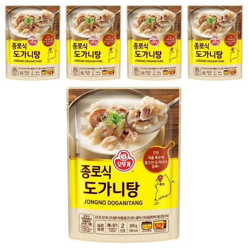 오뚜기 종로식도가니탕, 500g, 5개