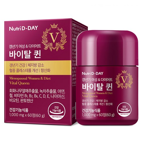 뉴트리디데이 바이탈퀸 갱년기 여성 다이어트 식품, 60정, 1개