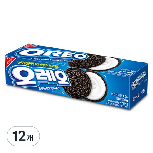 오레오 화이트 크림, 100g, 12개