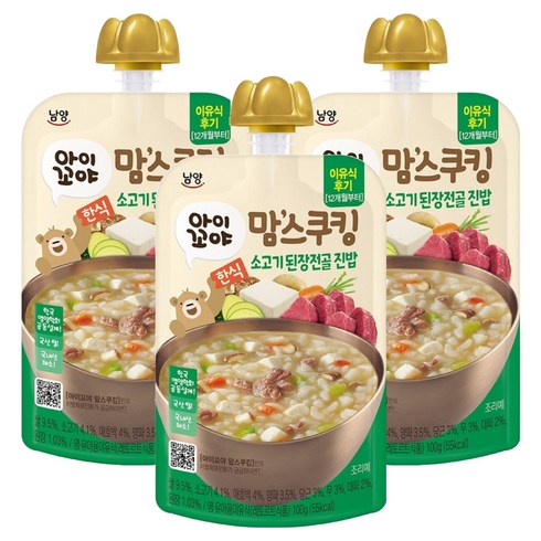 맘스쿠킹 12개월부터, 100g, 3개, 소고기 된장전골 진밥