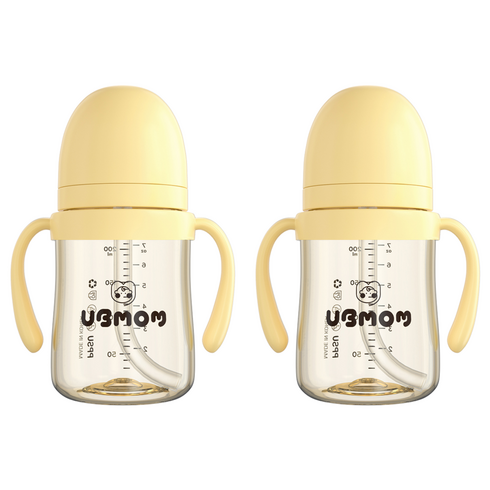 유비맘 시그니처 빨대컵, 200ml, 2개, 바나나
