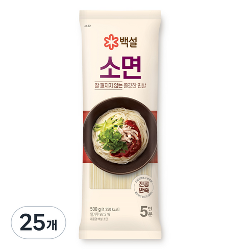 백설 소면, 500g, 25개