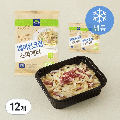 면사랑 베이컨크림 스파게티 1인분 (냉동), 330g, 12개