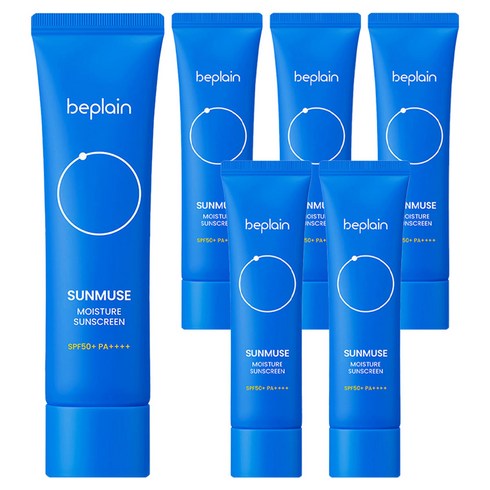 [비건뷰티] 비플레인 선뮤즈 모이스처 선크림 SPF50+ PA++++, 50ml, 6개