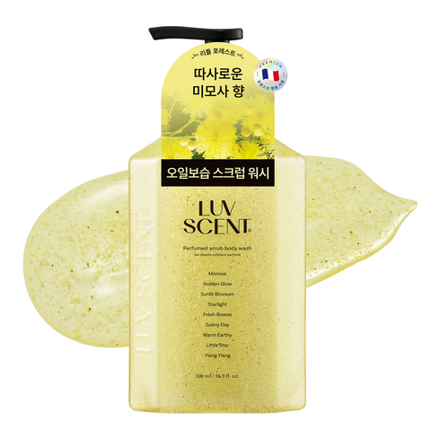 럽센트 스크럽 바디워시 리틀 포레스트 미모사향, 1개, 500ml