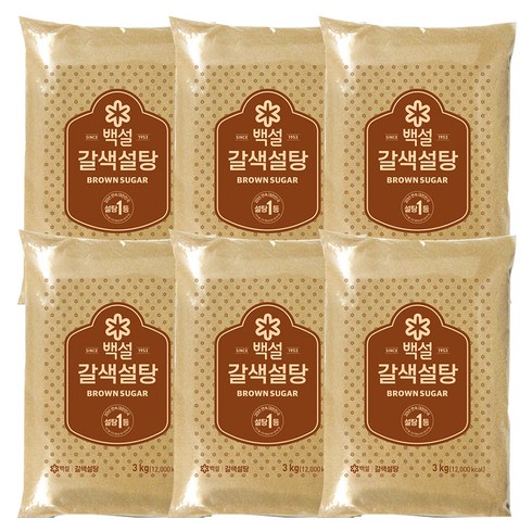 백설 갈색설탕, 3kg, 6개