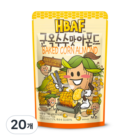 바프 군옥수수맛 아몬드, 190g, 20개