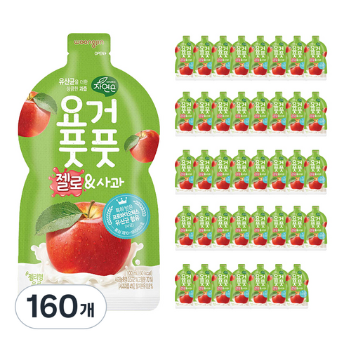 자연은 요거풋풋 젤로 앤 사과 젤리형 음료, 100ml, 160개