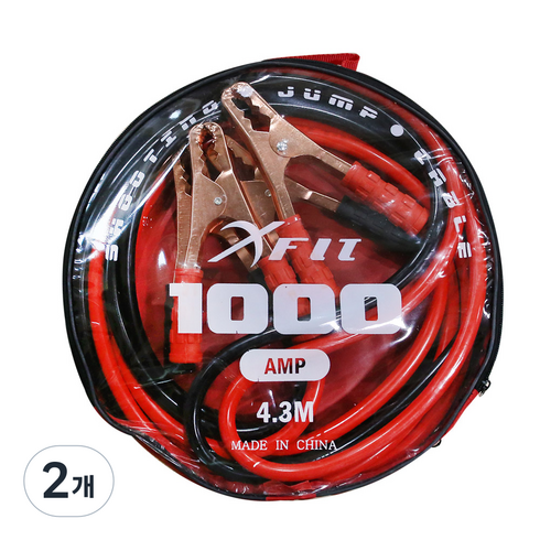 엑스핏 고용량 점프케이블 1000AMP, 2개, 4.3m