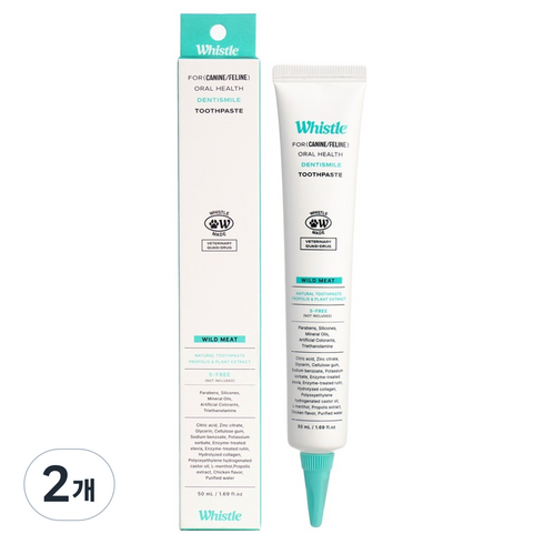 휘슬 반려동물 오랄헬스 덴티스마일 치약 와일드미트, 50ml, 1개입, 2개
