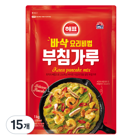 해표 부침가루, 15개, 1kg
