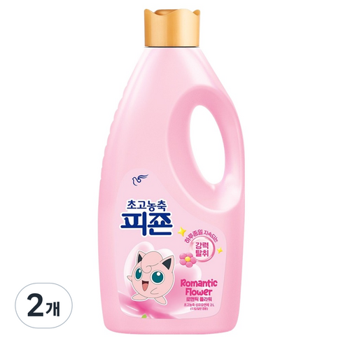 피죤 초고농축 오리지널 섬유유연제 로맨틱플라워 본품, 2L, 2개