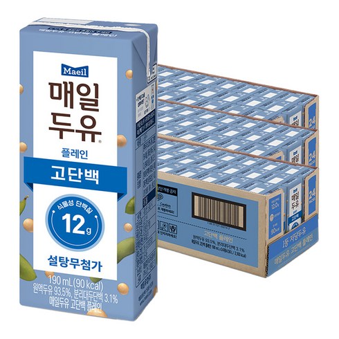 매일두유 고단백 플레인, 190ml, 72개
