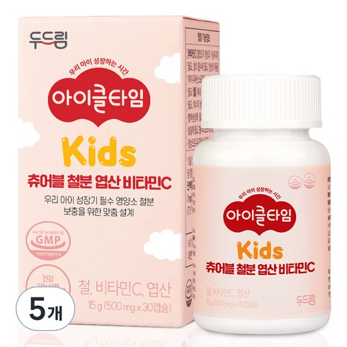 아이클타임 두드림 츄어블 철분 엽산 비타민C 15g, 5개, 30정
