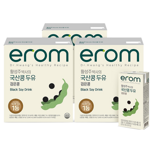 이롬 황성주 검은콩 두유, 190ml, 48개