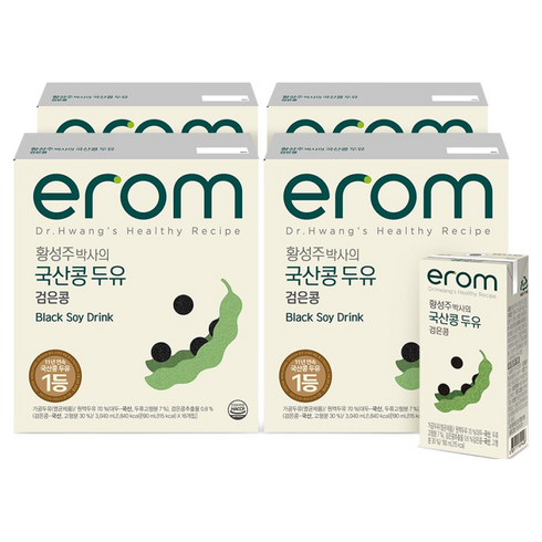 이롬 황성주 검은콩 두유, 190ml, 64개