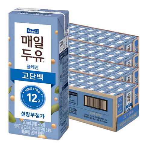 매일두유 고단백 플레인, 190ml, 96개
