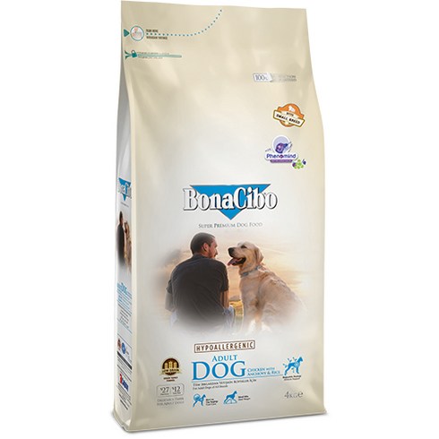 보나시보 어덜트 강아지 작은알갱이 건식사료, 닭, 4kg, 1개