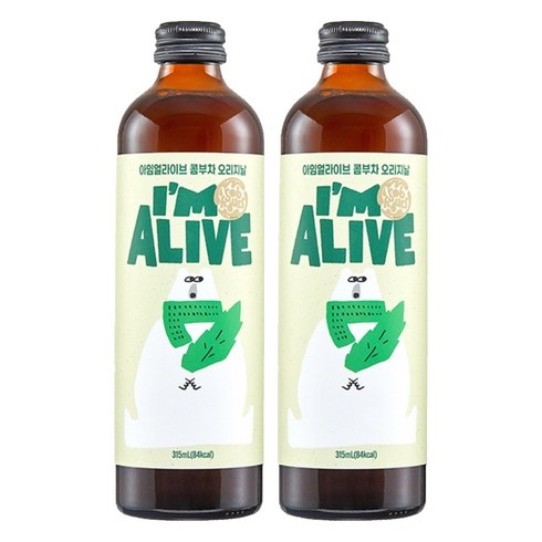 아임얼라이브콤부차 유리병 오리지날, 315ml, 2개