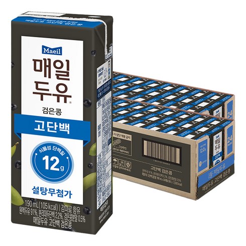매일두유 고단백 검은콩, 190ml, 48개