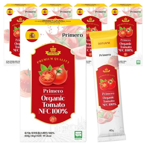 도투락 프리메로 유기농 토마토 NFC 100% 토마토 스틱, 40g, 50개