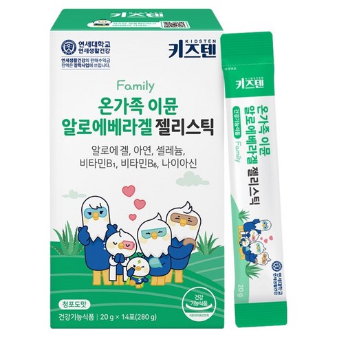 키즈텐 온가족 이뮨 알로에 베라겔 젤리스틱 14p, 280g, 1개