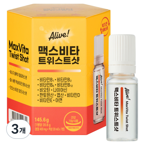 얼라이브 맥스비타 트위스트샷 145.6g, 3개, 7회분