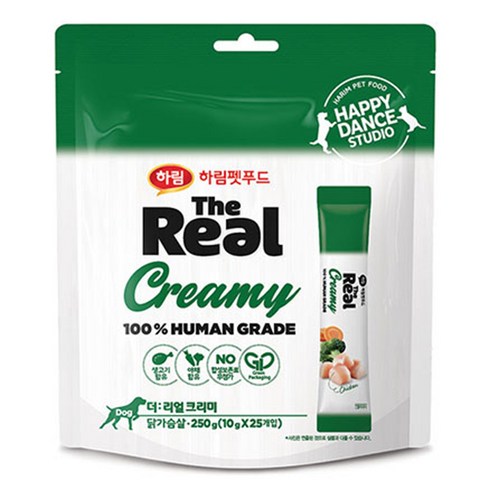 하림펫푸드더리얼 강아지 크리미 짜먹는 간식 25p, 닭가슴살, 250g, 1개