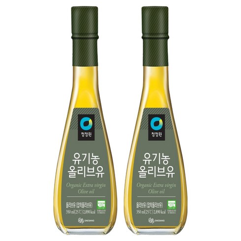 청정원 유기농 올리브유, 350ml, 2개