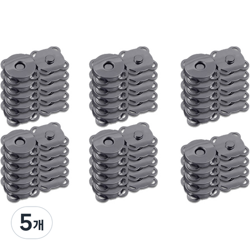 마켓플랜 엔틱 자석 단추 10mm 30p 세트, 다크실버, 5개