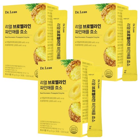 닥터린 리얼 브로멜라인 파인애플 효소 30p, 90g, 3개