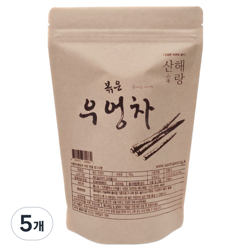 산해랑 수제 전통 국내산 우엉차, 100g, 1개입, 5개