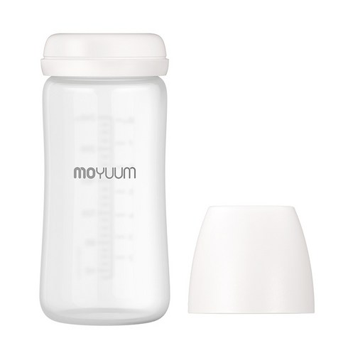 모윰 안심코팅 노꼭지 유리 젖병 단품, 화이트, 240ml, 1개