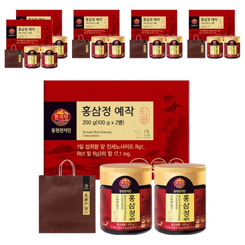 천지인 홍삼정 예작 +쇼핑백, 200g, 6세트