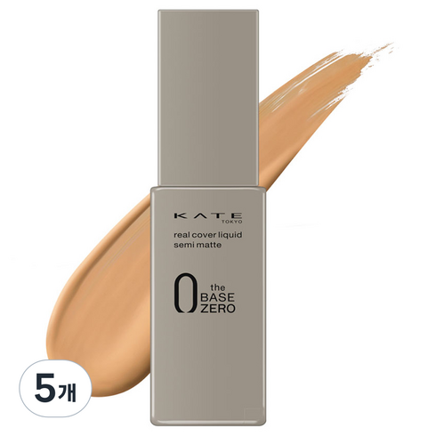 케이트 리얼 커버 세미 매트 리퀴드 파운데이션 30ml, 03 베이지, 5개