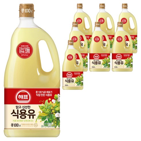 해표 콩기름 식용유, 1.8L, 8개