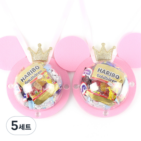 라비나 스낵 목걸이 세트 핑크 2p, 과자 5종, 5세트