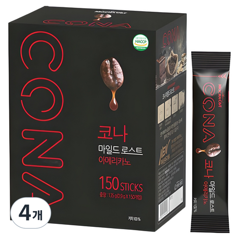 CONA 마일드로스트 원두커피스틱, 900mg, 150개입, 4개