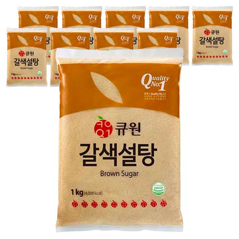큐원 갈색설탕, 1kg, 10개