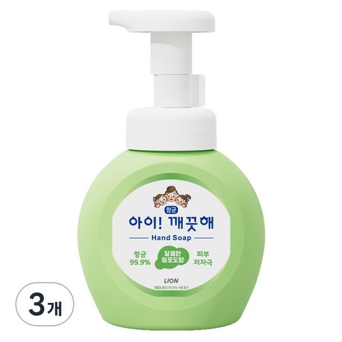 아이깨끗해 항균 폼 핸드솝 청포도향, 250ml, 3개