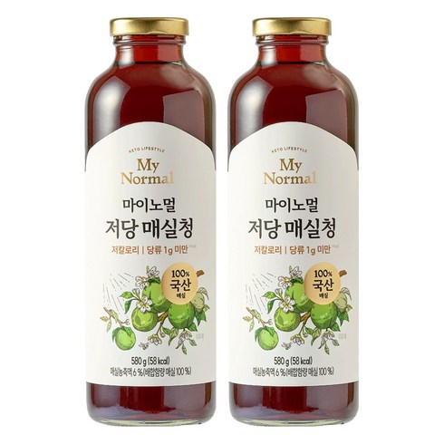 마이노멀 100% 국산 매실 저당 매실청, 580g, 2개