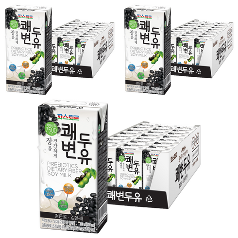 파스퇴르 쾌변두유 검은콩 검은깨, 190ml, 72개
