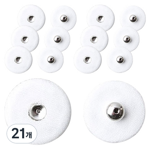 동대문단추왕 싸개 스냅 똑딱이 단추 세트 28mm, 화이트, 21개