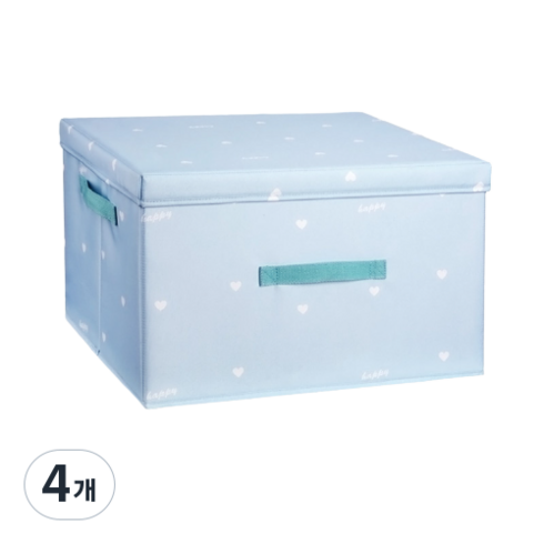 신박라이프 방수 접이식 리빙박스, 블루, 4개