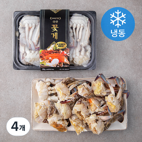 간편손질 국산 꽃게 (냉동), 500g, 4개
